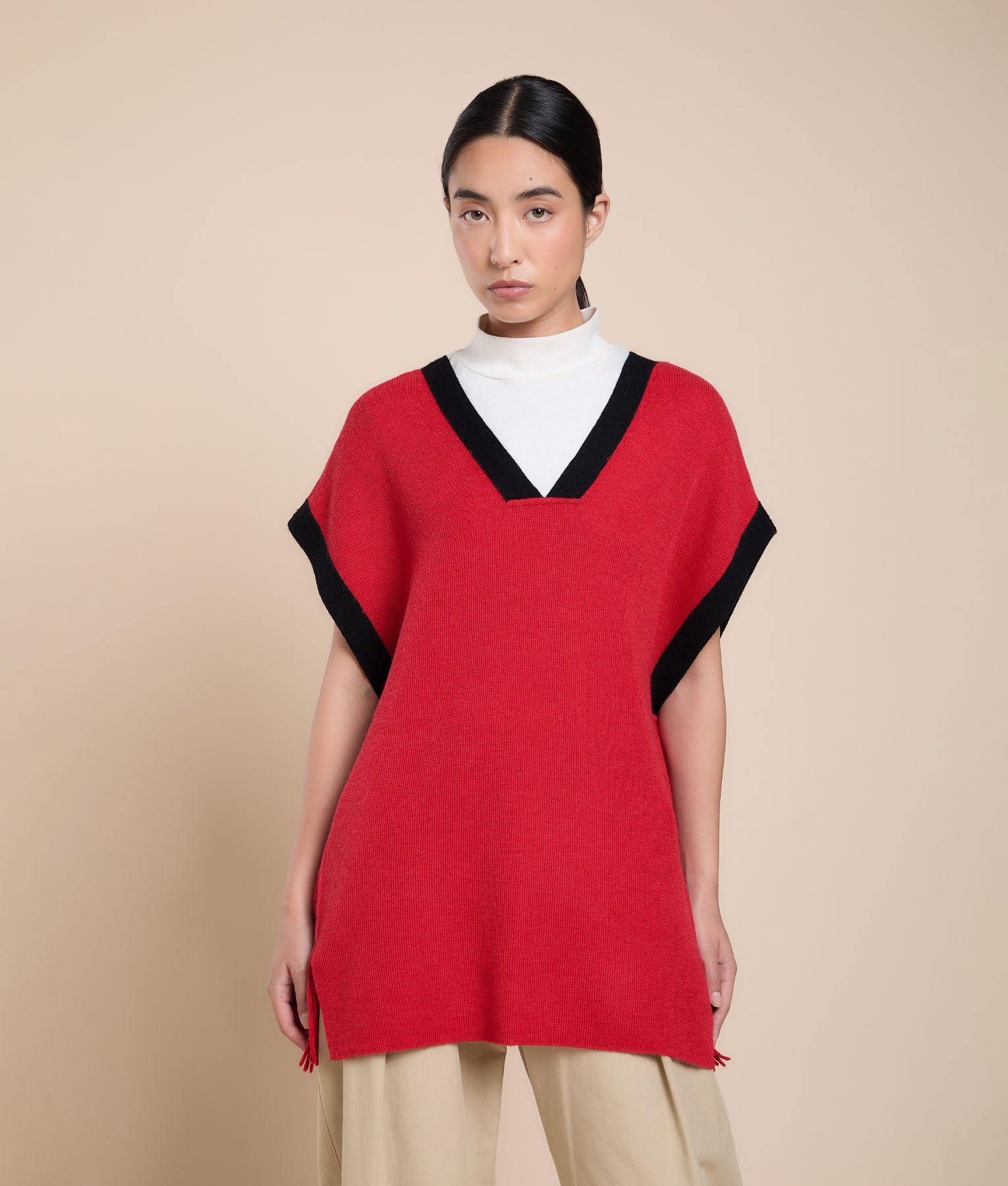 Poncho Largo con Flecos