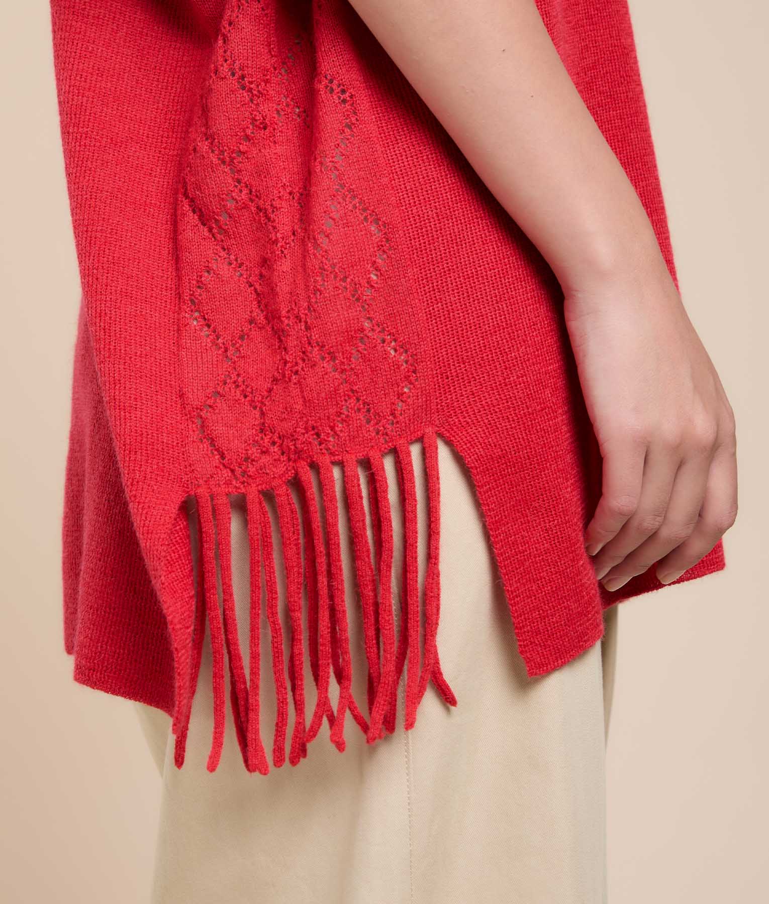 Poncho Largo con Flecos
