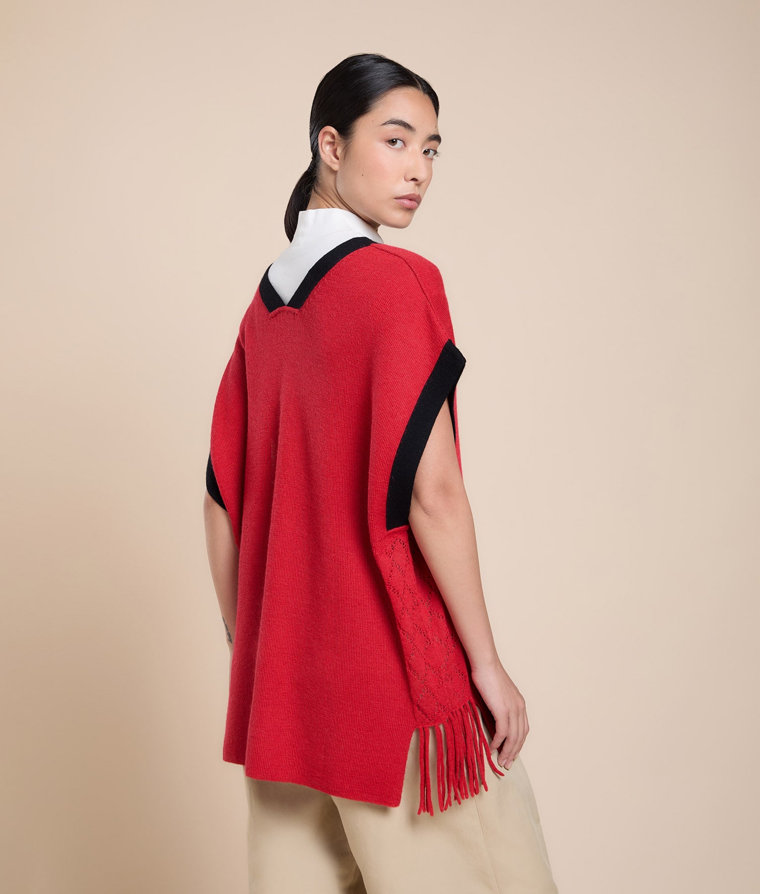 Poncho Largo con Flecos