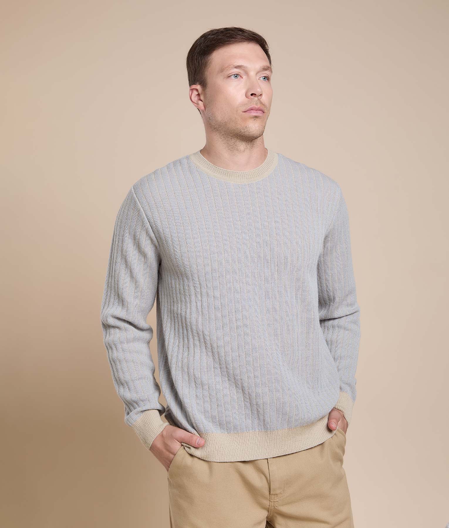 Suéter Jacquard de Punto Acanalado