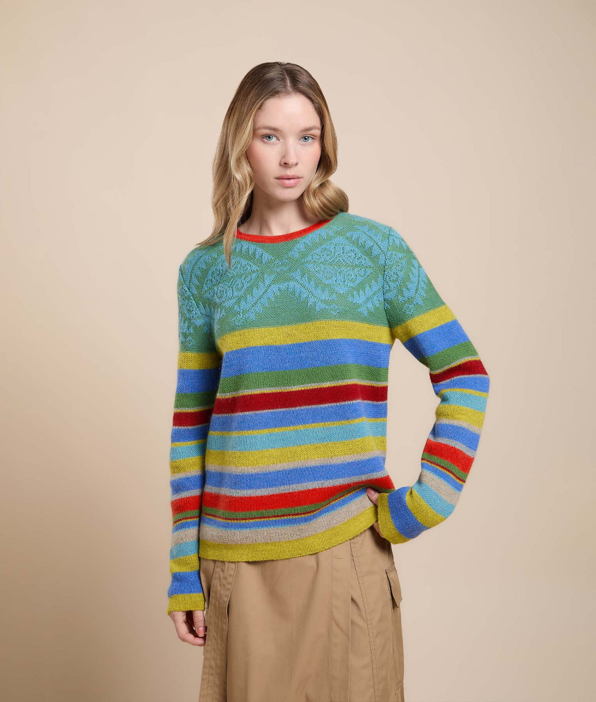 Suéter Jacquard de Líneas