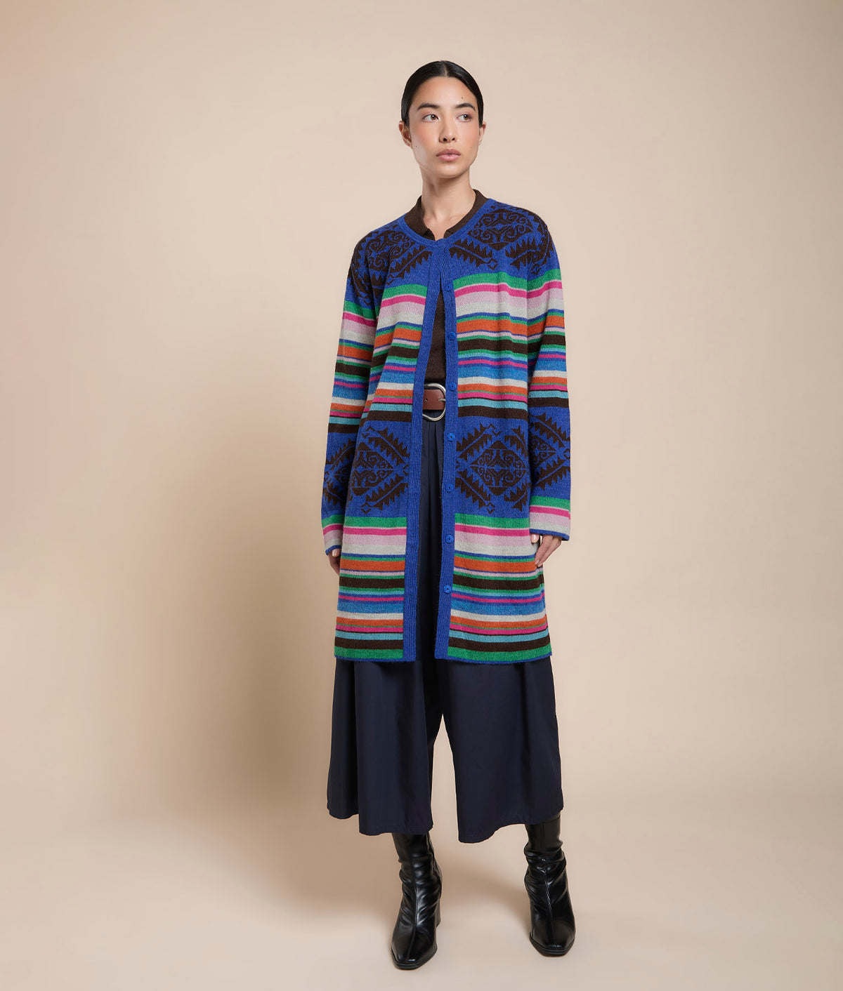 Abrigo Largo Reversible de Jacquard