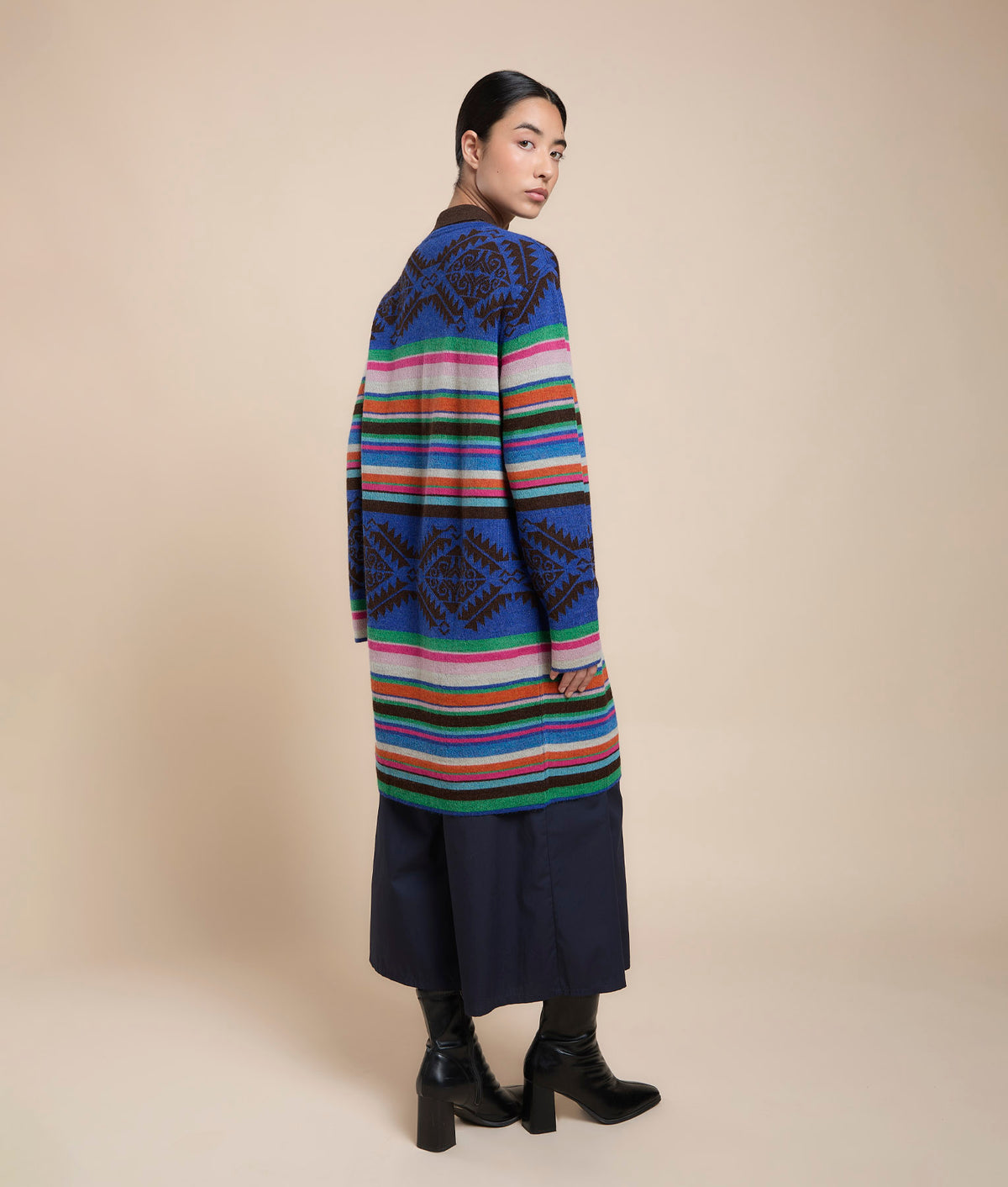 Abrigo Largo Reversible de Jacquard