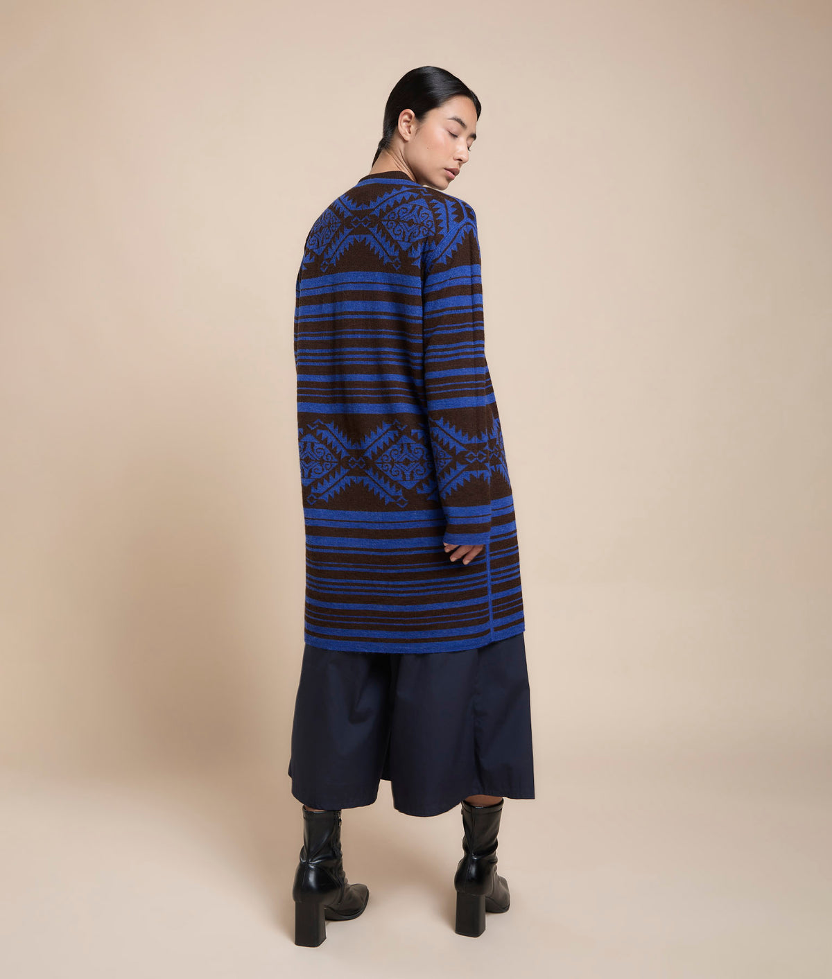 Abrigo Largo Reversible de Jacquard