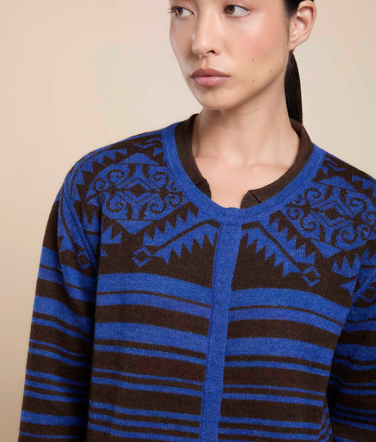 Abrigo Largo Reversible de Jacquard