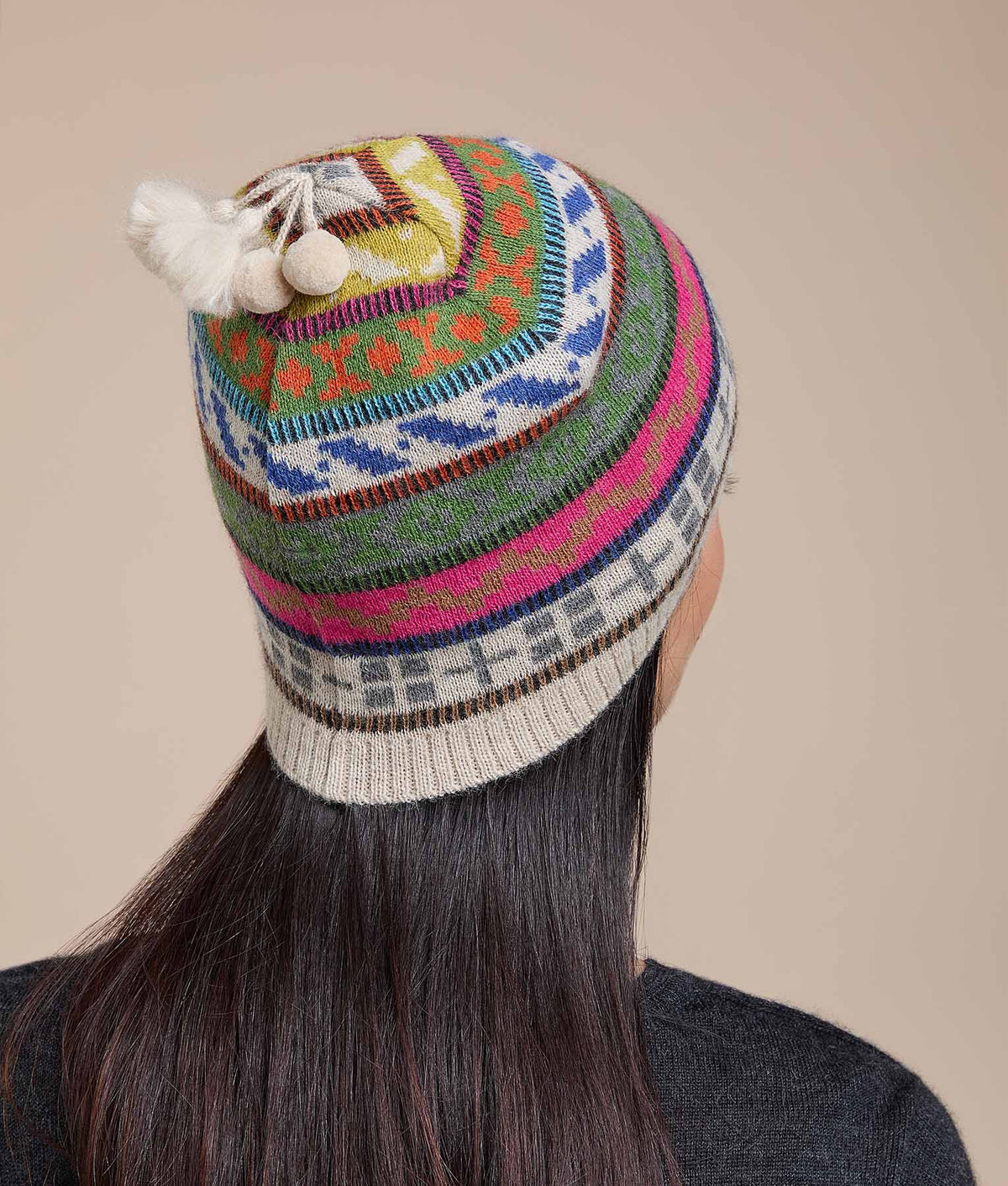 Gorro Jacquard con Pompon