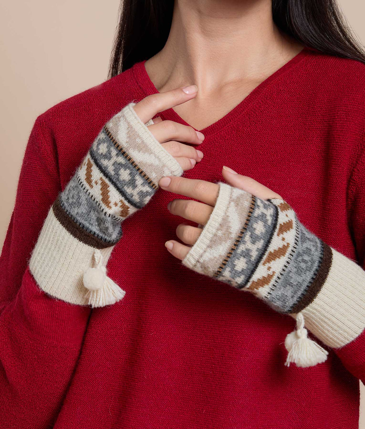 Mitones Jacquard con Pompon