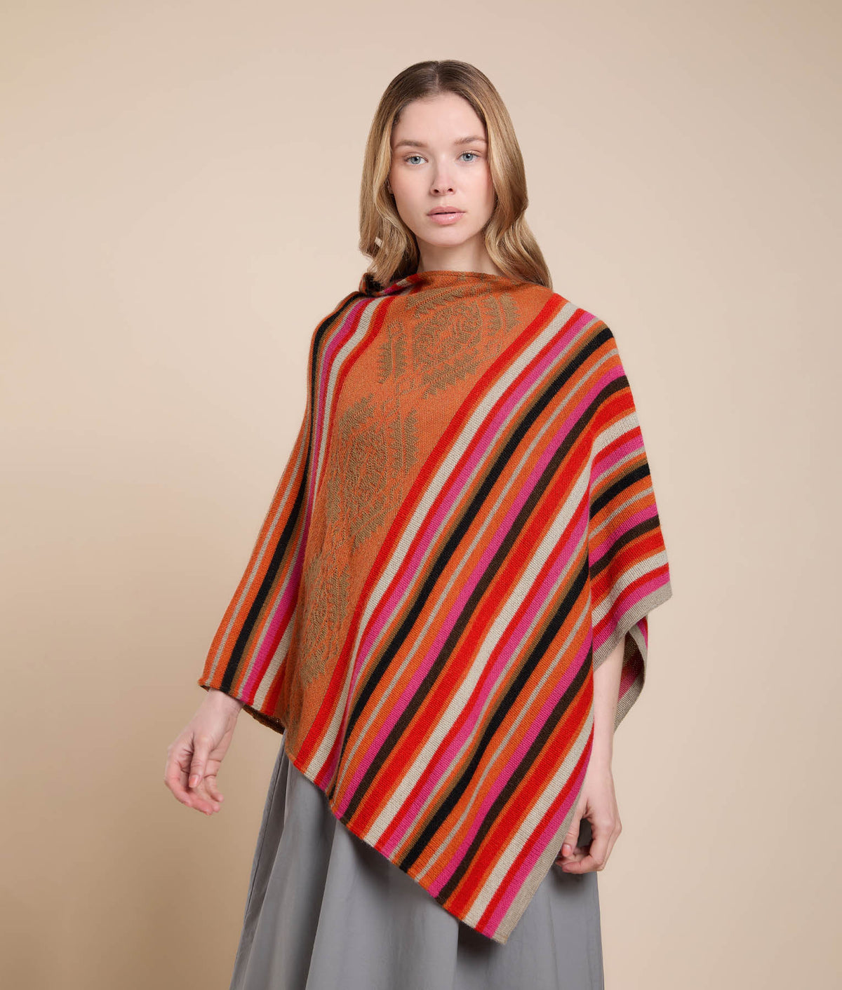 Poncho Jacquard de Líneas