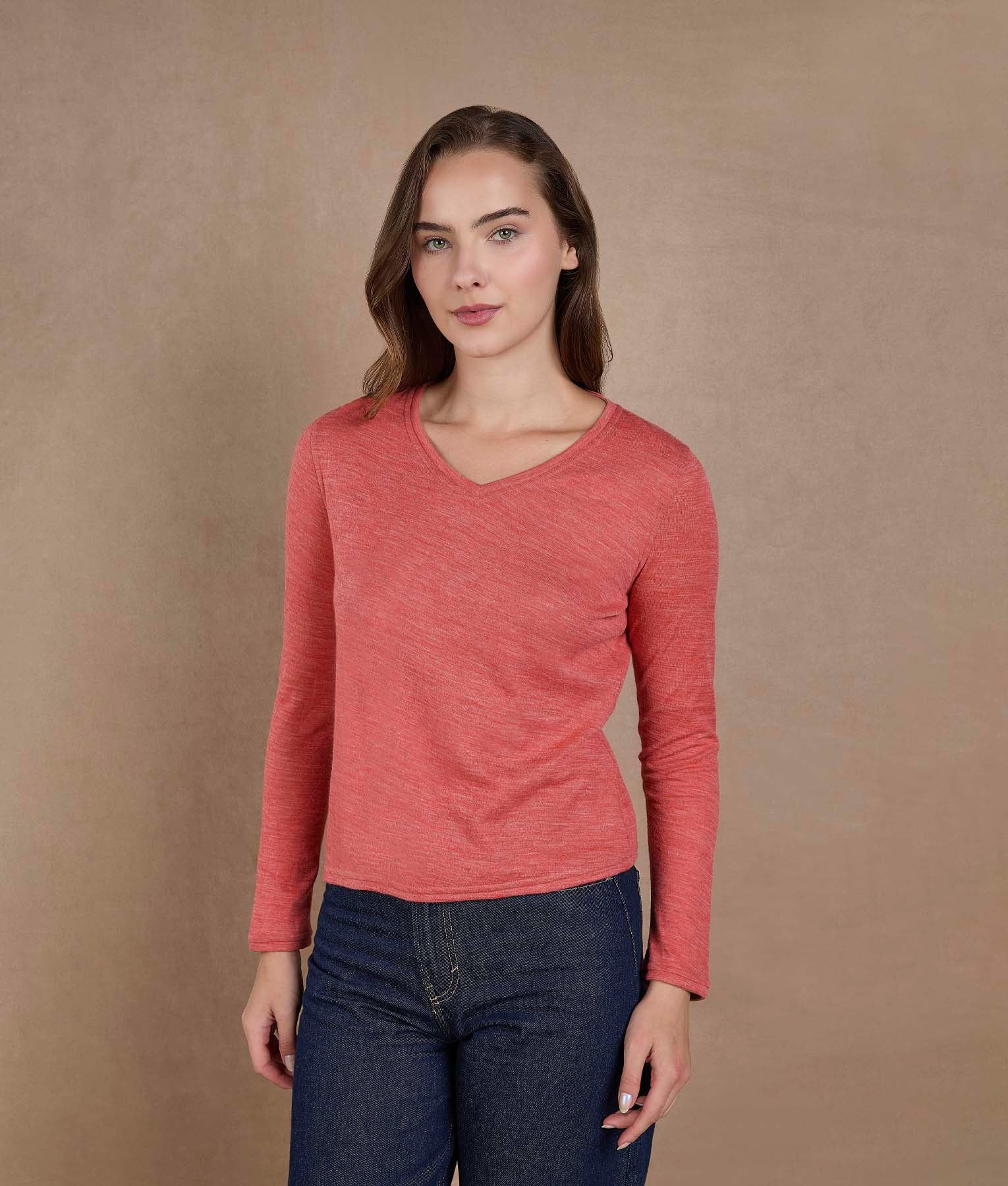 Chompa Reversible Flor de Durazno Cuello V