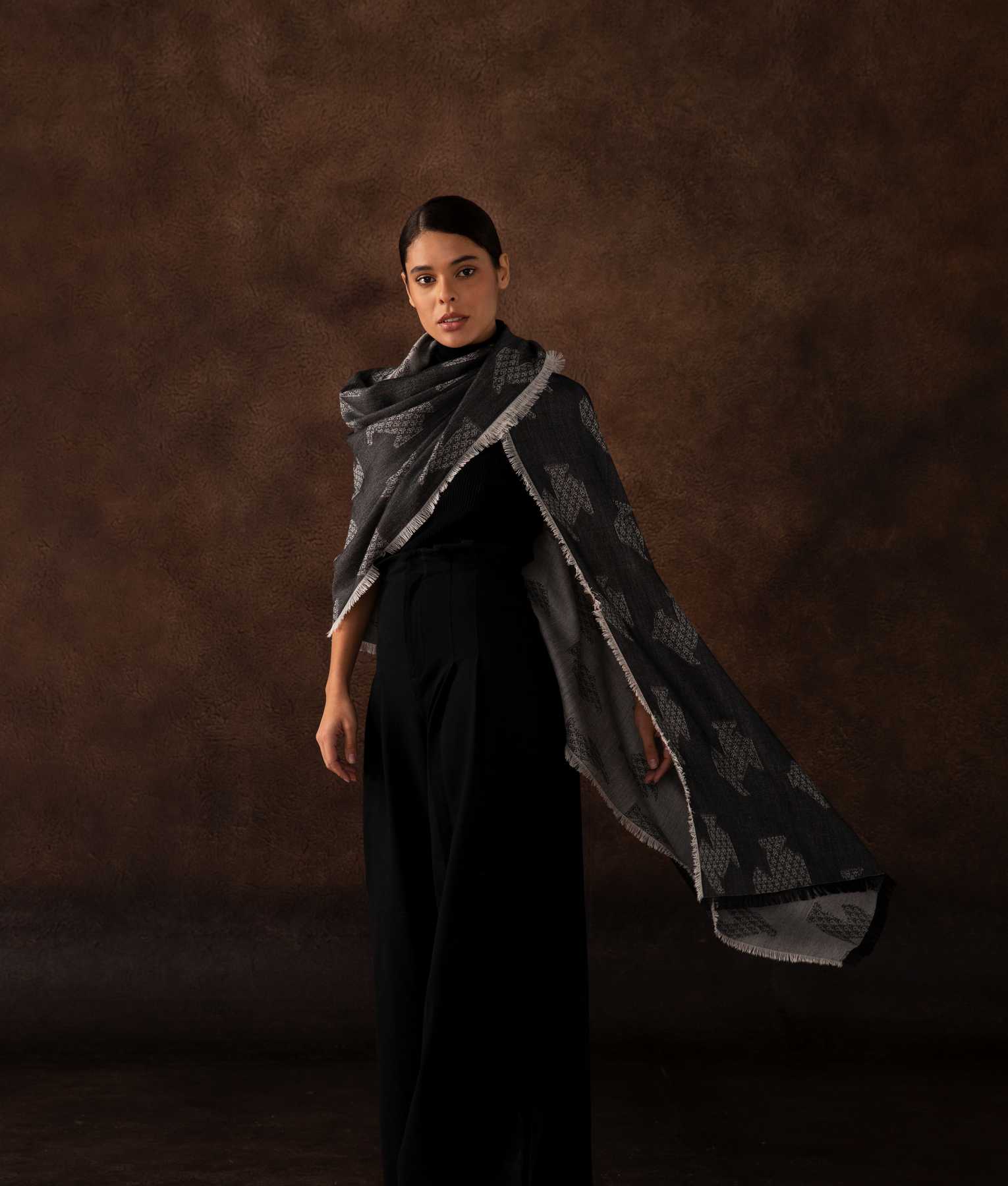 Estola Chimú - Pelícanos Baby Alpaca y Seda