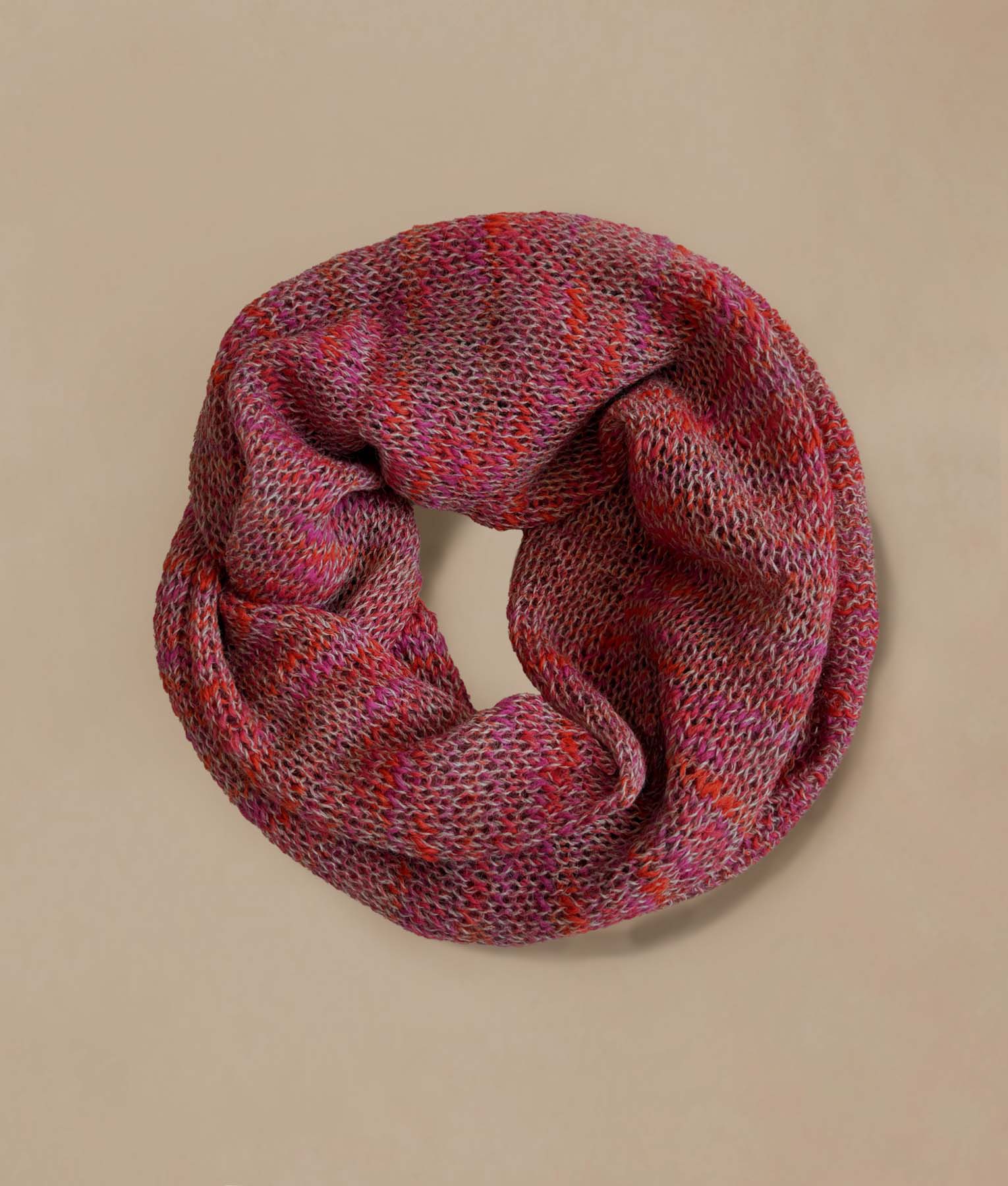 Fucsia y naranja Jaspeado Infinity Scarf
