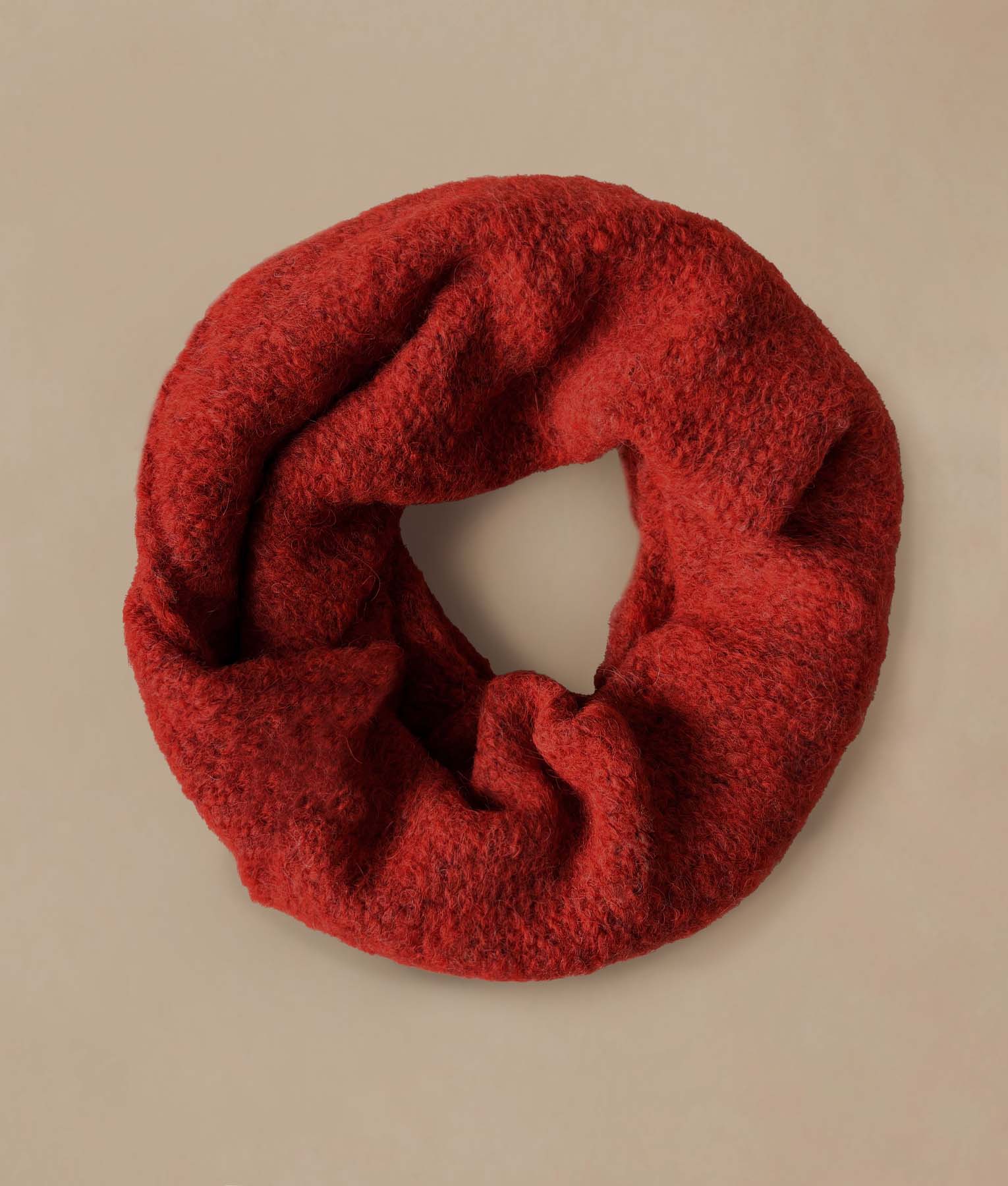 Red Brushed Infinity Scarf